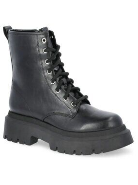 NEW No Boundaries Women's Lug Sole Black Combat Boot - Shoe Size 7